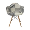 SILLA CAFETERIA EAMES TAPIZADA CON BRAZO
