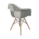 SILLA CAFETERIA EAMES TAPIZADA CON BRAZO