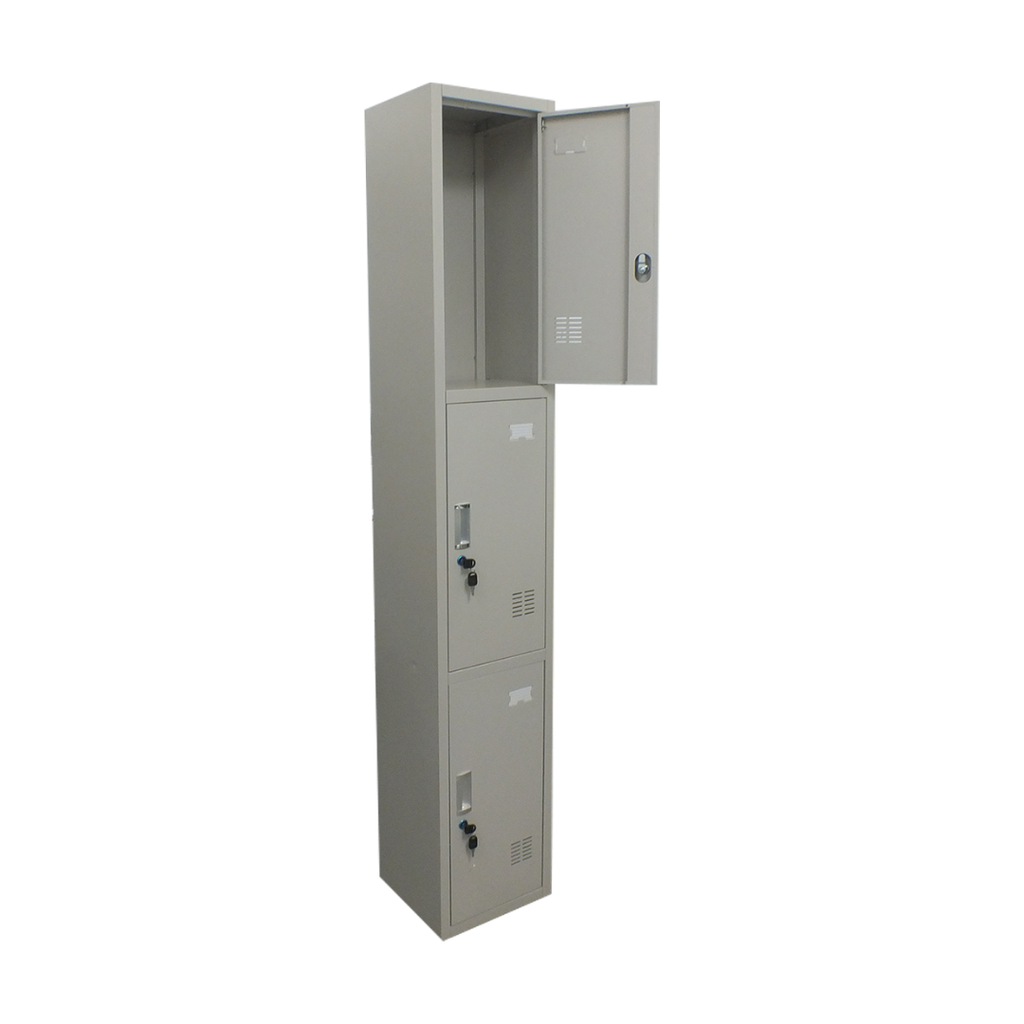 LOCKER METALICO, 3 PUERTAS 200X33X30