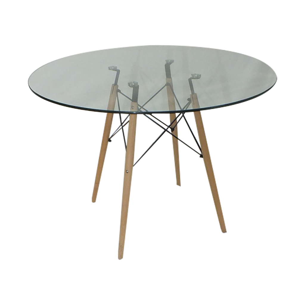 MESA CAFETERIA EAMES , REDONDA 100CM, TRANSPARENTE