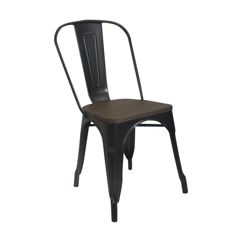 SILLA CAFETERIA TOLIX, ASIENTO DE MADERA