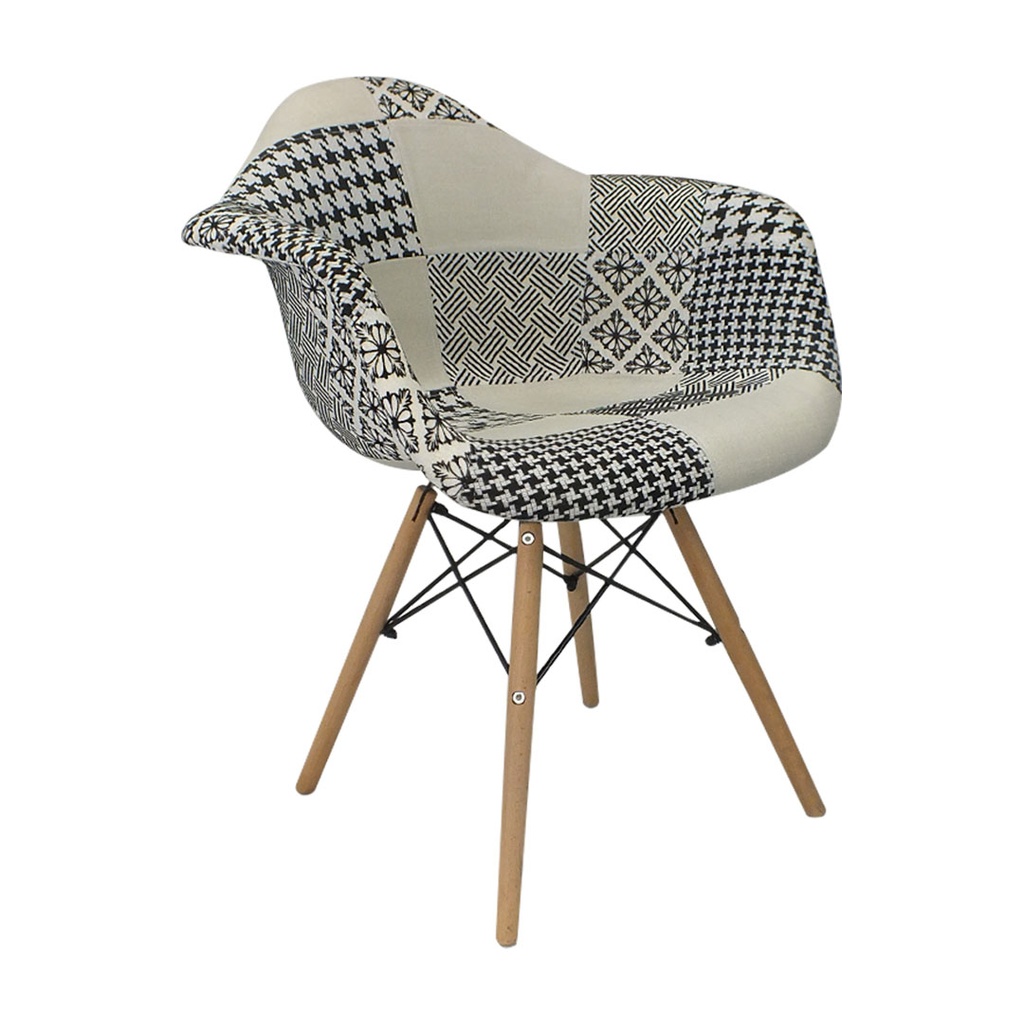 SILLA CAFETERIA EAMES TAPIZADA CON BRAZO