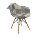 SILLA CAFETERIA EAMES TAPIZADA CON BRAZO